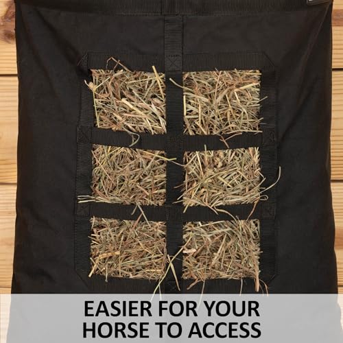 Schneiders Waste-Not Hay Bags | Durable 900D PVC | Easy Hanging with Floating Snap Top | Secure Strap Closure for Stable Feeding | 1 to 2 Flakes | Color Navy - color: Navy, style: 1 to 2 Flakes