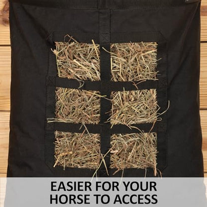 Schneiders Waste-Not Hay Bags | Durable 900D PVC | Easy Hanging with Floating Snap Top | Secure Strap Closure for Stable Feeding | 1 to 2 Flakes | Color Navy - color: Navy, style: 1 to 2 Flakes