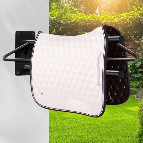 23.8"(L) x12.6(W) x7.5(H) Saddle Rack with Pad Bar Heavy Duty Wall Mounted Saddle Rack Suitable for English and Western Saddles Horse Stall Barn Trailer Tack Room - style: One Bar-1PC