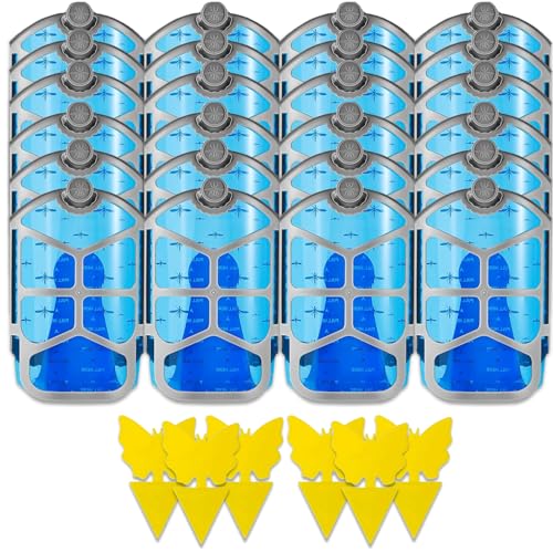 24 Refill Cartridge Compatible with ZEVO Plug-in Light M364/ M364A and Max, Replacement - Fit Non-Toxic | 24 Pack +6 Fruit Fly Traps for Indoor and Outdoor