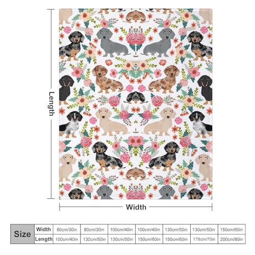 Dachshund Dog Fleece Throw Blanket for Couch Adults Teens 40" X 50" - color: Dachshund, size: 40x50 inch