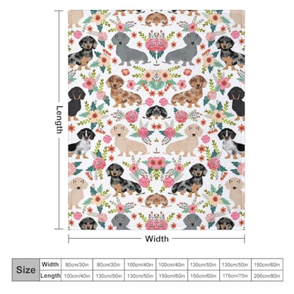 Dachshund Dog Fleece Throw Blanket for Couch Adults Teens 40" X 50" - color: Dachshund, size: 40x50 inch