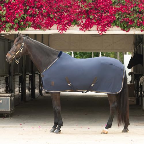 Equinavia Torr Quick Dry Fleece Horse Cooler Blanket Liner with Wither Relief - Navy - 80 in - color: Navy, size: 80 in