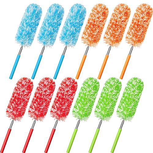 Tanlade 12 Pcs Microfiber Feather Dusters for Cleaning, Bright Color - color: Bright Color