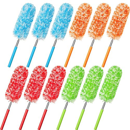 Tanlade 12 Pcs Microfiber Feather Dusters for Cleaning, Bright Color - color: Bright Color