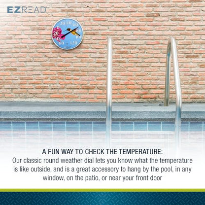 Headwind Consumer Products EZREAD Hanging Dial Thermometer - Weather Thermometers for Indoor and Outdoor Use, Large 12.5 Inch Diameter, Easy-to-Read Numbers, Hummingbird - color: Hummingbird