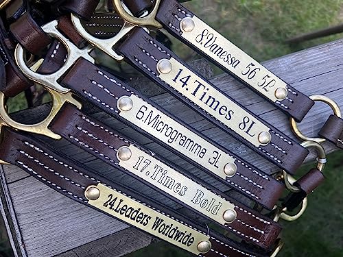 Leaders Engraved Deluxe Halter/Stable Brass Plate Name Plate - style: Name Plate with 1/2" Hardware