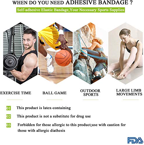 4 Inch x 12 Pack Self-Adhesive Bandages - 5 Yards, Sterile, Breathable, Latex Free, Ideal for Ankle, Wrist, Sprains, Purple - color: Purple, size: 12Rolls