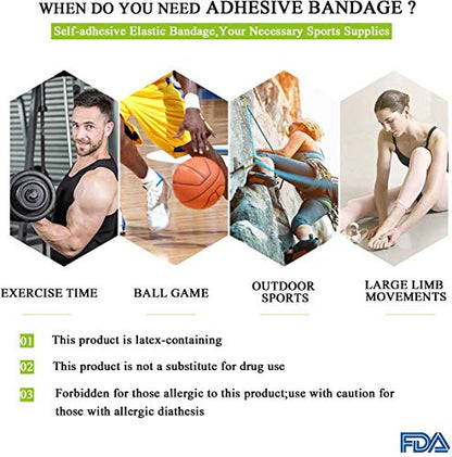 4 Inch x 12 Pack Self-Adhesive Bandages - 5 Yards, Sterile, Breathable, Latex Free, Ideal for Ankle, Wrist, Sprains, Purple - color: Purple, size: 12Rolls