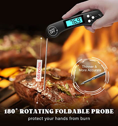 DOQAUS Meat Thermometer Digital – Instant Read Food Thermometer for Cooking - color: Night Black, size: 1 Pack (4.6 Inches Probe)