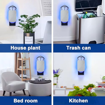 Flying Insect Trap for Indoor Use (2 Starters & 6 Refill Cartridges), UV Light Bug Catcher for Fruit Flies, Gnats & Small Flying Pests, Silent, No-Zap, Mess-Free - style: 2 Starter & 6 Refill