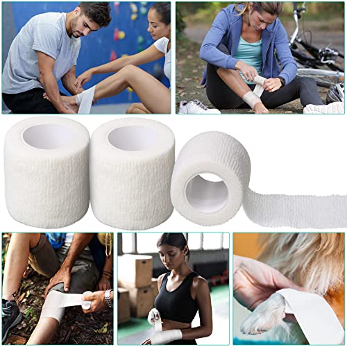 Treela 48 Pack Self Adhesive Wrap Bandage, White, 2 Inches x 5 Yards - color: White, size: 2 Inch X 5 Yards