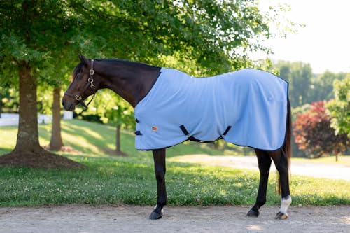 Miller's Standard Neck Fleece Cooler for Horses -Powder Blue with Navy Trim -69 - color: Powder Blue, size: 69