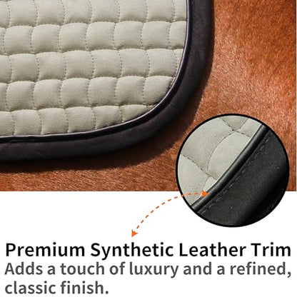 EQUINEWAVE Aria Soft Suede Jump Saddle Pad – Breathable Moisture-Wicking Lining, Shock-Absorbing Cushion, Contoured Spine, English All Purpose Saddle Pad - color: Champagne