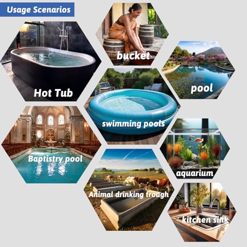 1500W Submersible Water Heater Portable Electric Pool and Hot Tub Immersion Water Heater with Temp Control, WiFi Timer for Bathtub, Spa, Swimming pool, above ground pool and Inflatable Pool