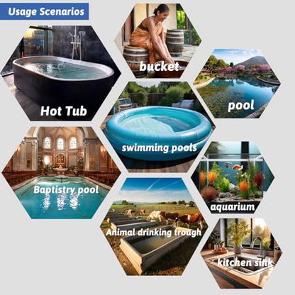 1500W Submersible Water Heater Portable Electric Pool and Hot Tub Immersion Water Heater with Temp Control, WiFi Timer for Bathtub, Spa, Swimming pool, above ground pool and Inflatable Pool