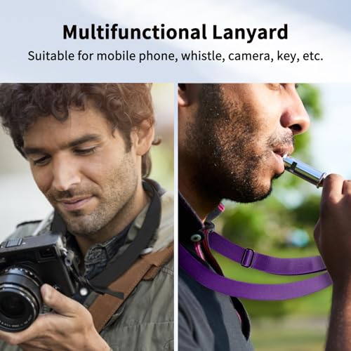 CACOE Phone Lanyard, Black+Purple, 2 Pcs - color: Black+purple, size: 21.65"