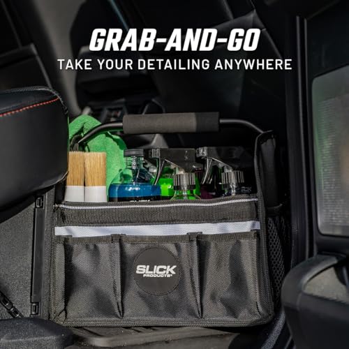 Slick Products Car Detailing Caddy & Organizer Tote - Heavy-Duty Storage