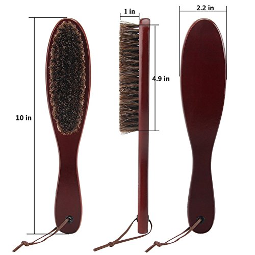 Clothes Brush Garment Brush Lint Remover Brush with Genuine Soft Horsehair and Wooden Handle for Coat Men Suits Shoes Jacket Furniture Car Mat and Pet Hair (1-Pack(Walnut Wood)) - size: 1 Count (Pack of 1)