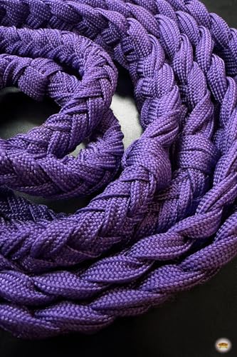 HILASON 1" X 8Ft Braided Poly Barrel Reins Horse Racing Flat Grip Knots - color: Purple