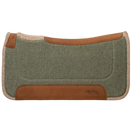 Weaver EquineSaddle Pad - color: Emerald/Tan, size: 30" L x 30" W - 1" thick