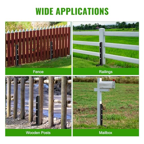 2-Pack 2" Width Fence Post Repair Kit, 34in Heavy Duty Ground Spike Anchor for Wooden Post Repairing Tilted/Broken Posts - size: 2'' 2 Pack
