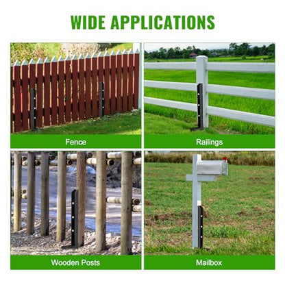 2-Pack 2" Width Fence Post Repair Kit, 34in Heavy Duty Ground Spike Anchor for Wooden Post Repairing Tilted/Broken Posts - size: 2'' 2 Pack