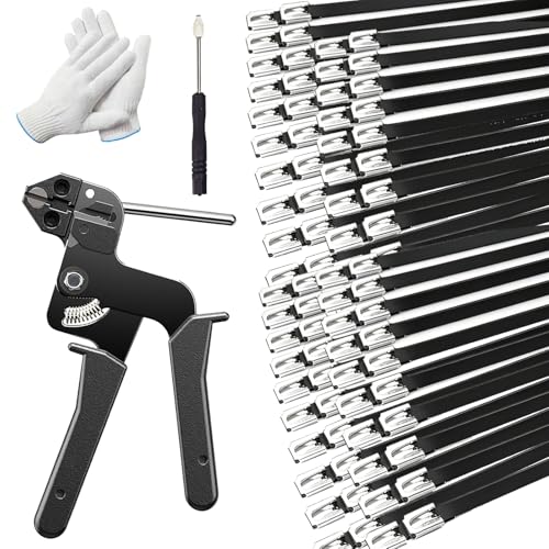 500PCS Cable Ties Kit, 11.8 Inch Heavy Duty Black Metal Zip Ties - color: Black, size: 500PCS 1.81x11.8 Inch
