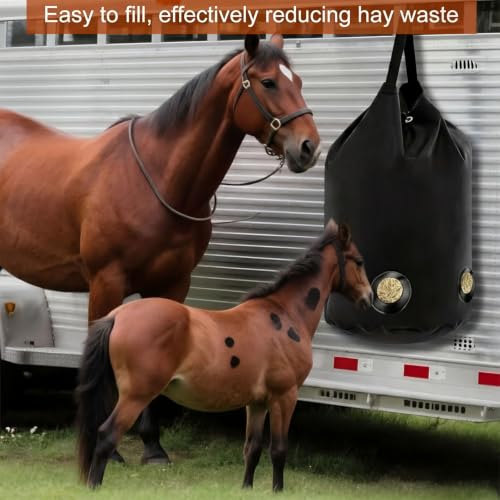 Heavy Duty Horse Hay Feeder Bag Slow Feed Hay Bag with Hanging Strap