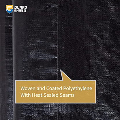 GUARD SHIELD Tarps Heavy Duty Waterproof 12x16 Feet Black Poly Tarp Cover Outdoor Thick UV Resistant Tarpaulin with Grommets 10mil (2-Pack) - color: Black, size: 12x16 (2-Pack)