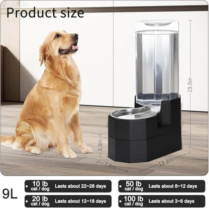Sfozstra 9L Elevated Dog Water Dispenser: Senior Dog Friendly - color: Black, size: 9L Raised