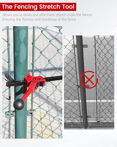Chain Link Fence Stretcher Tool, Heavy Duty Chain Link Fence Puller for Woven Wire Fence, 3″–12″ Tension Range, with 5° Tilted Base & Hooked Groove, for Fixing Fences on Farms, Garden Barriers