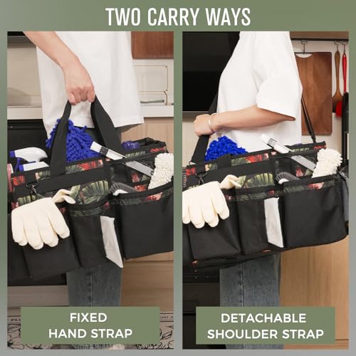 SCAVATA Wearable Cleaning Caddy Organizer With Handle & Shoulder Strap - color: GreenBush
