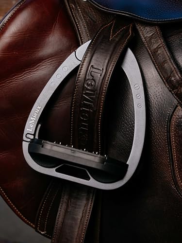 LeMieux Vector Control Stirrup - New Generation - Spring Loaded Hinged Arm - Cross Track Grip Surface - color: Black