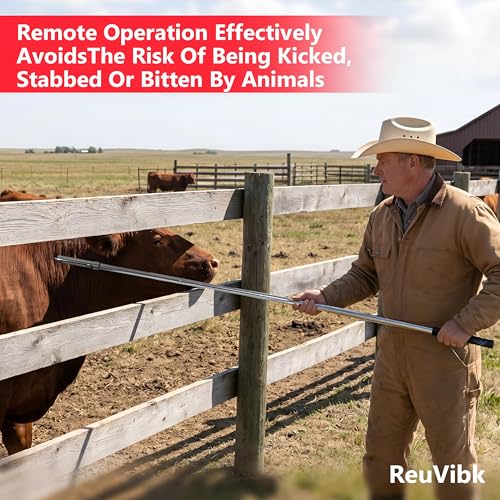 50ml Long Pole Syringe for Cattle & Horses | Adjustable Lengths 24", 40", 56", 68", 87" | Safe Remote Injection Reduces Animal Stress & Maintains Physical Distance - size: 50ML