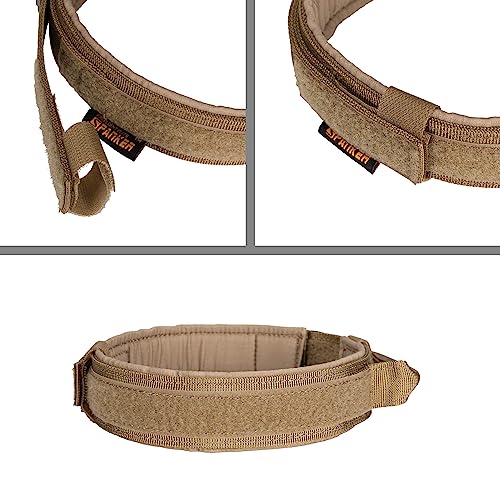 EXCELLENT ELITE SPANKER Tactical Nylon Dog Collar Military Metal Buckle - color: Coyote Brown, size: M-(14''-18")