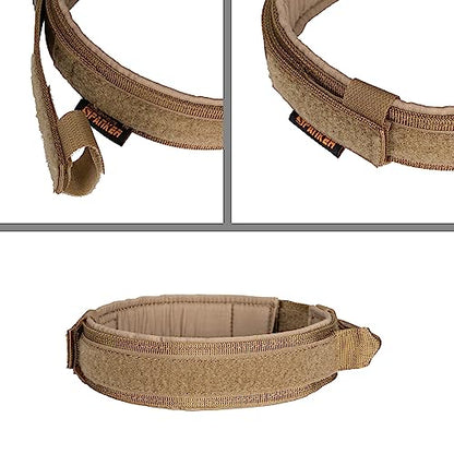 EXCELLENT ELITE SPANKER Tactical Nylon Dog Collar Military Metal Buckle - color: Coyote Brown, size: M-(14''-18")