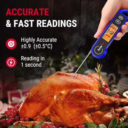 TempPro TP19H 1 Sec Digital Meat Thermometer for Cooking - color: Blue