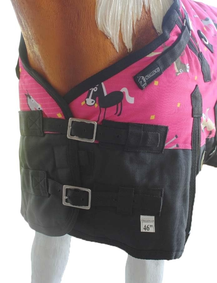 CHALLENGER 1200D Miniature Weanling Donkey Pony Horse Foal Winter Blanket - color: Pink Pony, size: 36 inches