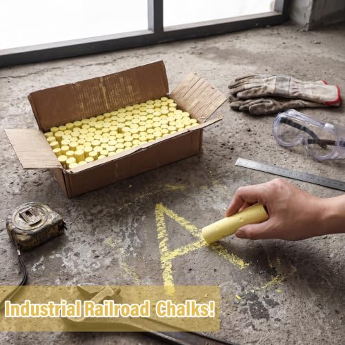 Yellow 144 Pcs Large 4 x 1 Inch Railroad Crayon Chalk - color: Yellow