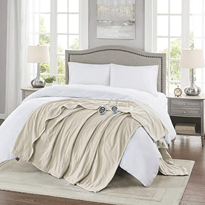Beautyrest Heated Blanket King, Micro Fleece Electric Blanket, Beige - color: Beige, size: King