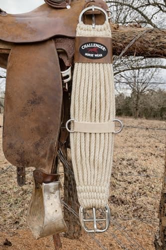 Horse Western 27 Strand Double Weave Tan Mohair Roper Cinch 97RT07 - color: Cream, size: 24" L x 7" W