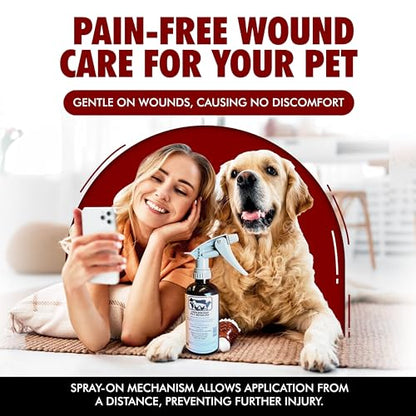 Pet Wound Care Spray with Trigger, Animal Wound Cleaner, 16 oz, No-Sting