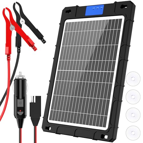 12V Solar Car Battery Charger 12W Waterproof Portable Solar Trickle Charger Maintainer with Smart PWM Controller for Car, Automotive, Motorcycle, Boat, Marine, RV,Trailer, Snowmobile, etc. - color: 12W PWM Solar Battery Charger
