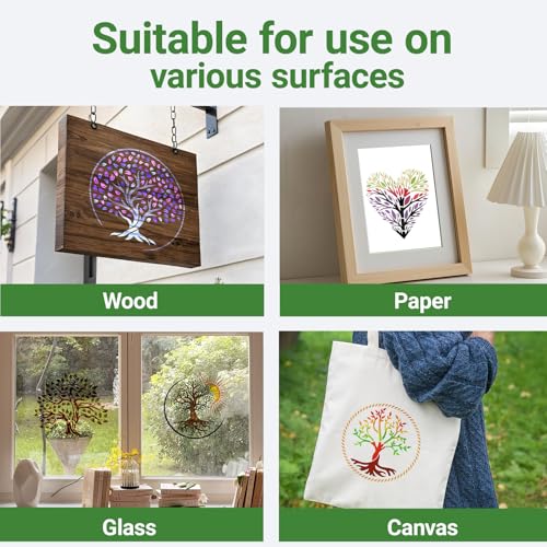16 Pcs Tree of Life Stencils for Painting, Wood Signs and Journals 6 Inch - color: Tree