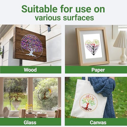 16 Pcs Tree of Life Stencils for Painting, Wood Signs and Journals 6 Inch - color: Tree