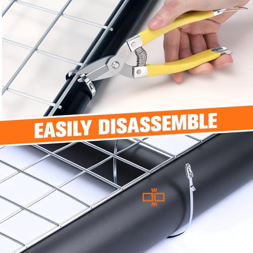 Heavy Duty 304 Stainless Steel Cable Tie Gun Kit - 100PCS 11.8" Metal Zip Ties (200LBS) + Industrial Scissors, UV Resistant Tool - Fence Ties, Exhaust Pipe, Chicken Coop, Industrial Use