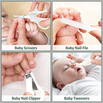 Baby Healthcare and Grooming Kit for Newborn Kids, 31PCS Upgraded Safety Baby Care Kit, Newborn Nursery Health Care Set, Baby Care Products （Grey White) - style: GREY WHITE-31