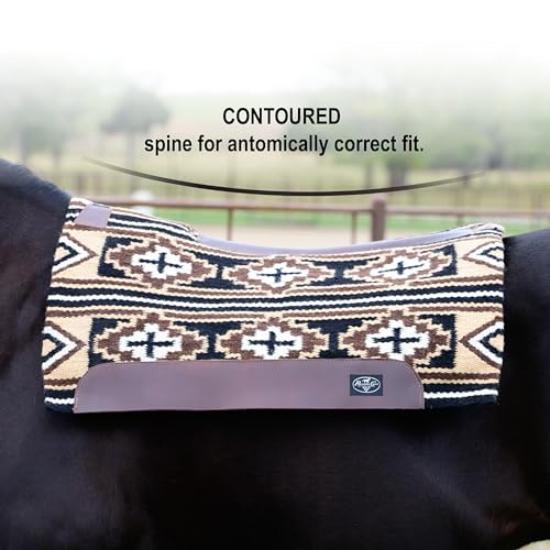 Professional's Choice Fuse Saddle Pad | Navajo Top with Steam-Pressed Bottom - color: Black/Tan, style: 1" Felt Thickness