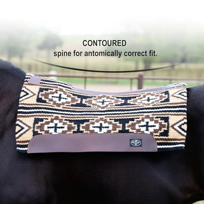 Professional's Choice Fuse Saddle Pad | Navajo Top with Steam-Pressed Bottom - color: Black/Tan, style: 1" Felt Thickness